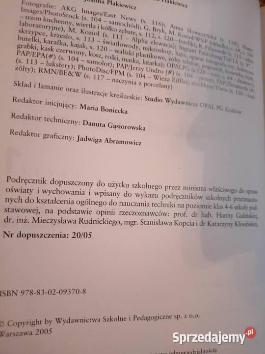 Technika na co dzień podręczniki szkolne Warszawa sprzedam