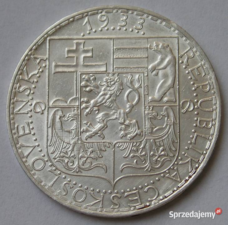 CZECHOSŁOWACJA 20 KORON 1933 SREBRO Łódź