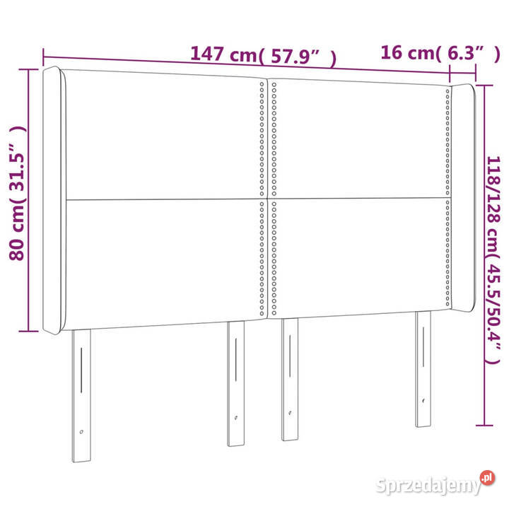 Zagłówek do łóżka z LED taupe 147x16x118128 mazowieckie Warszawa