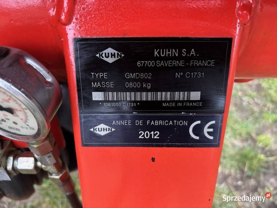 Kosiarka Kuhn GMD 802 stan 2012 podlaskie Knyszyn