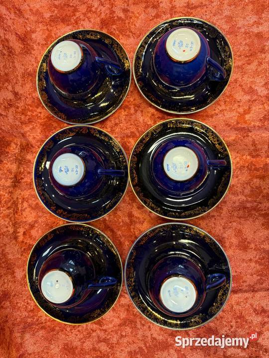 Zestaw 6 filizanek Lomonosow kobalt