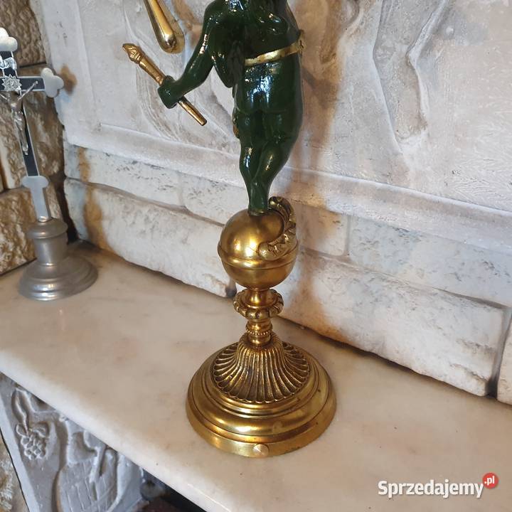 Podstawa do lampy naftowej świecznik z brązu