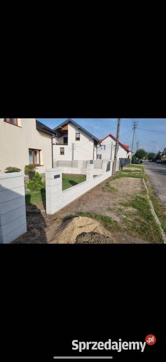 Joniec Sieradz bloczki ogrodzeniowe montaż ROMA