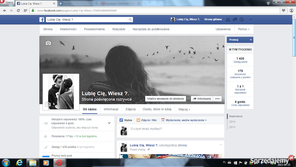 Sprzedam FANPAGE Ponad 17 polubień Brodnica