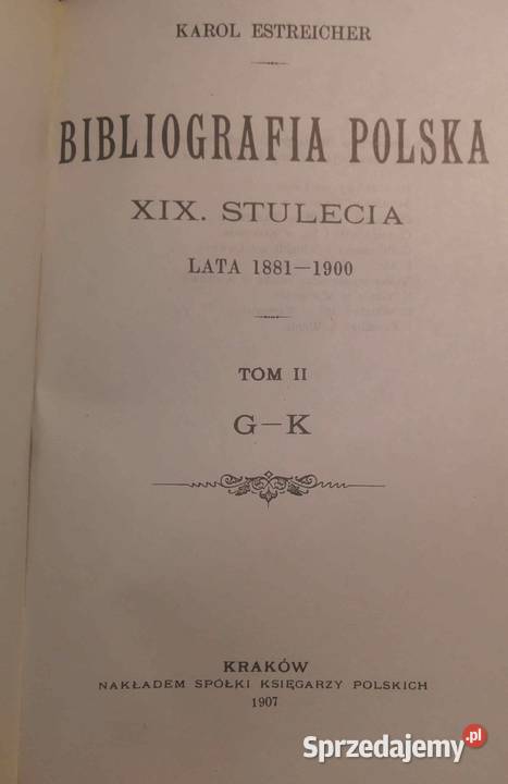 Bibliografia Polska 30 tomów KEstreicher 1977 Sosnowiec