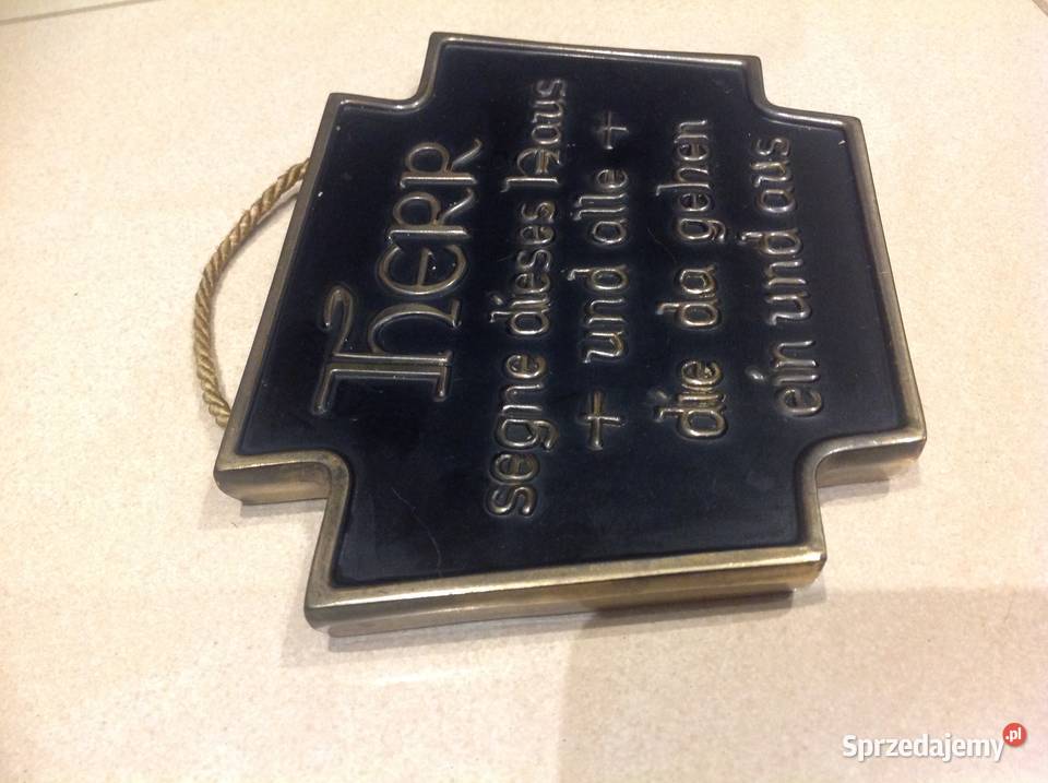 Tabliczka Talizman Mosiężny Ochrona Domu Vintage