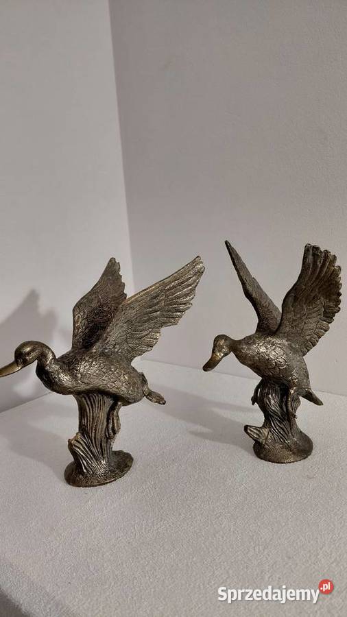 Para Posrebrzanych Figur kaczek Krzykawa sprzedam