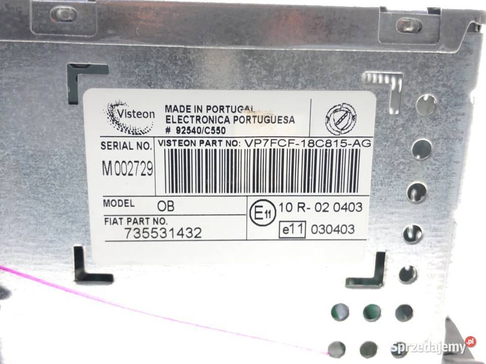 RADIO FIAT BRAVO II 735531432 ODTWARZACZ podkarpackie