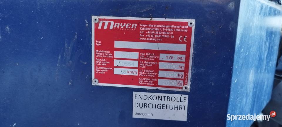 Wóz paszowy SANO 5m3 tylny wysyp