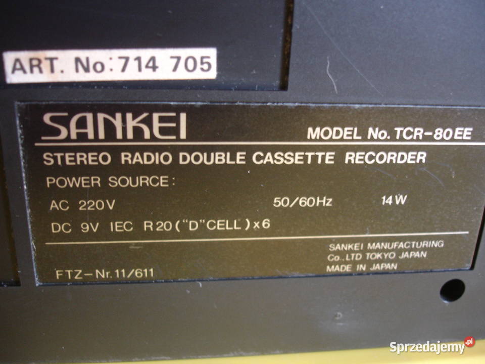 Radiomagnetofon SANKEI TCR80EE Zielona Góra sprzedam