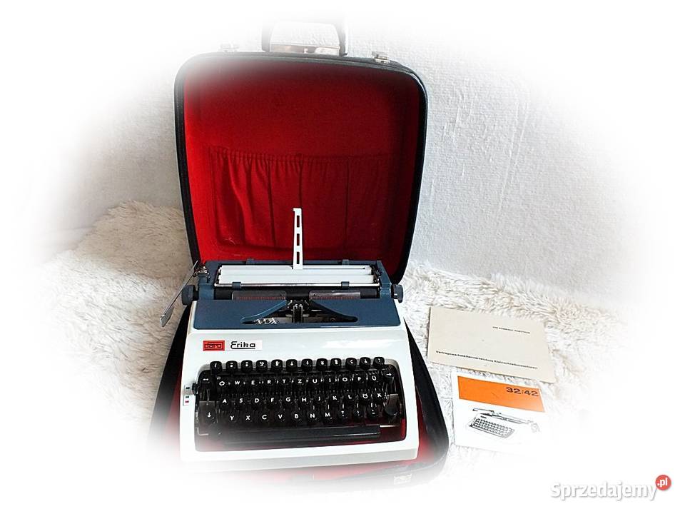 Stara maszyna do pisania Erika 1975 kufer instr Żary
