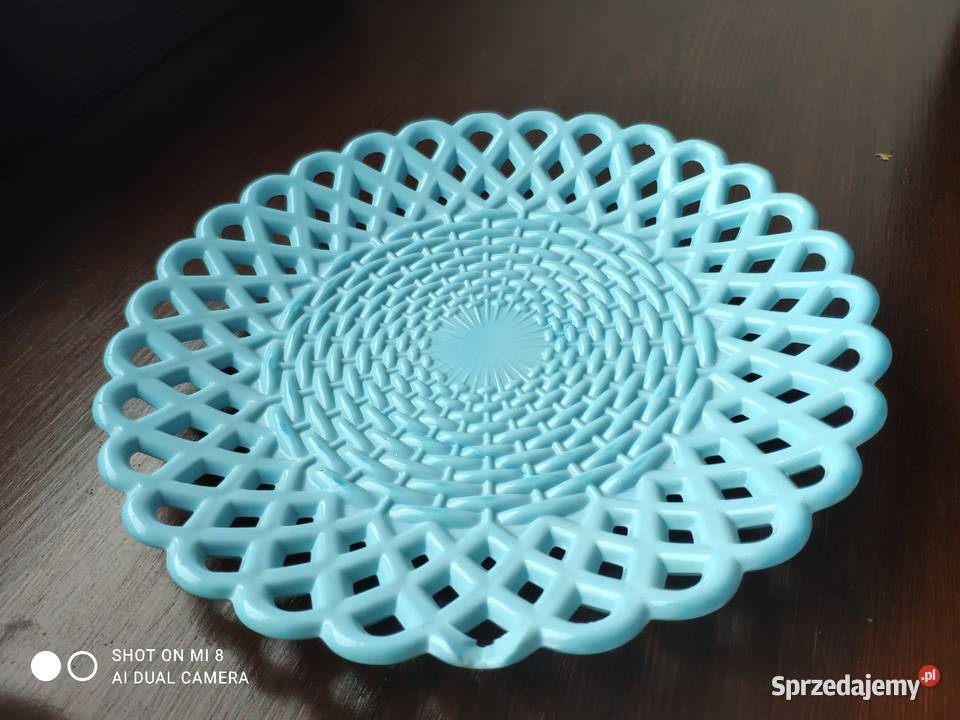 SOWERBY tkany szklany koszyk talerz z ok 1870r Antyki małopolskie Kraków