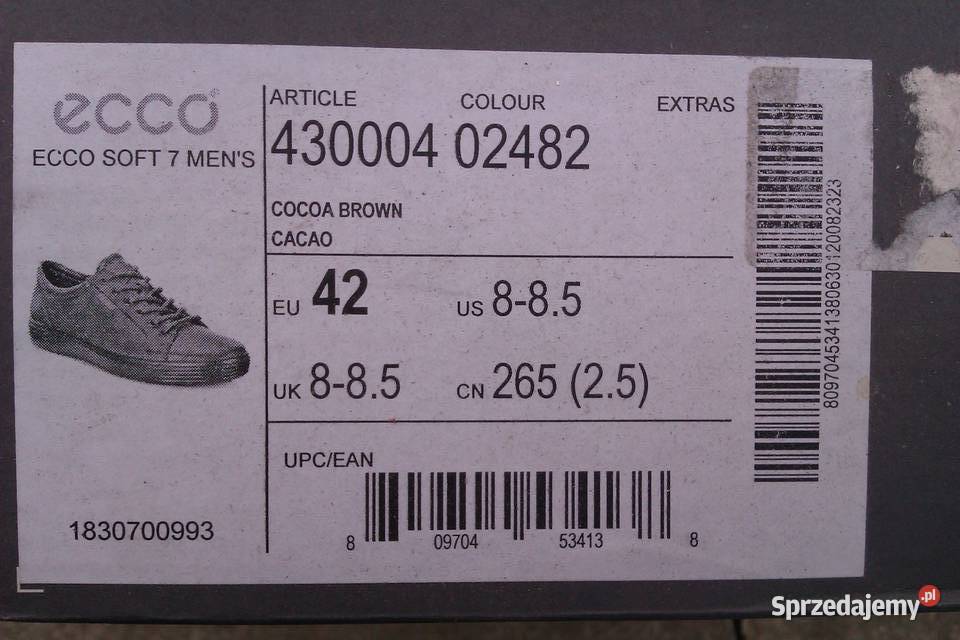 skórzane półbuty męskie ECCO Soft 7 Mens EU42 Warszawa