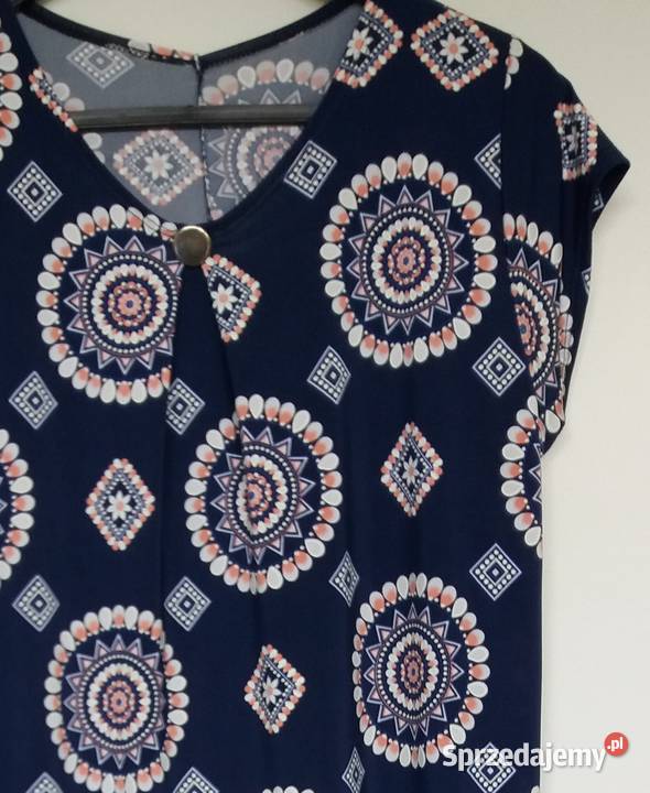 L44 Nienoszona włoska sukienka granatowe tło Ołówkowa  Gliwice