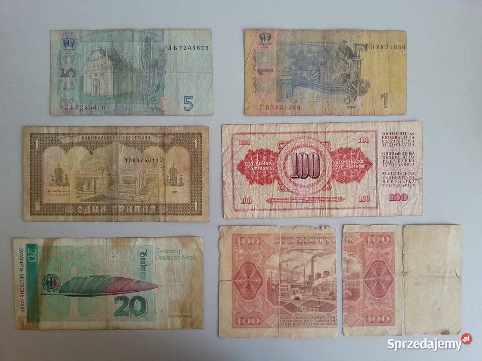 Stare banknoty 6 sztuk