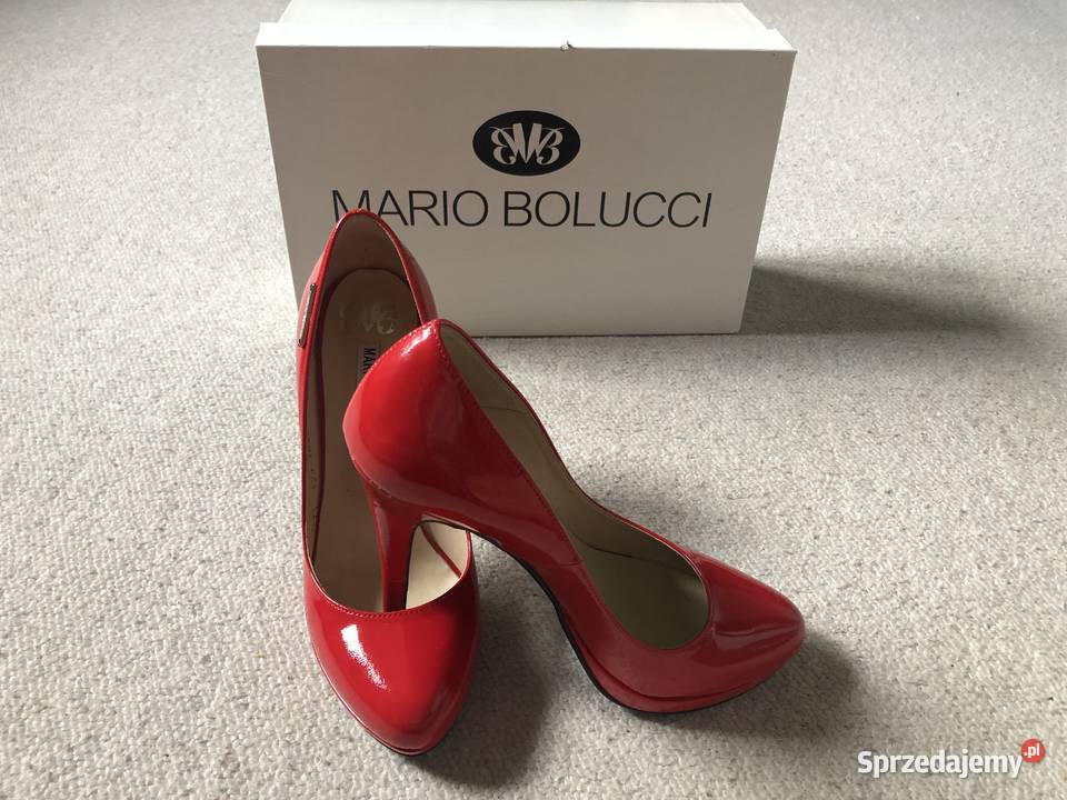 Szpilki skórzane czerwone Mario Bolucci czarne Łódź