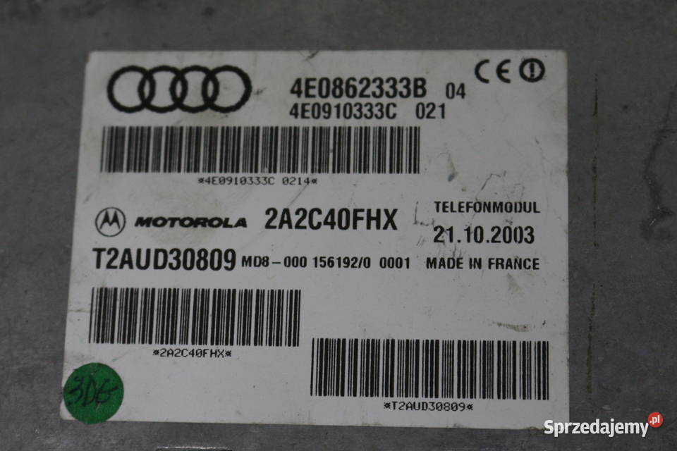 AUDI A8 D3 W12 MODUŁ TELEFONU 4E0862333B