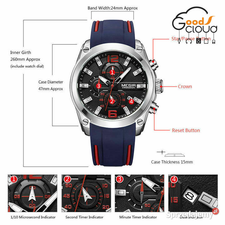LUXURY chronograph zegarek wr 3 ATM Unisex Piotrków Trybunalski