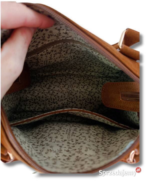 Torebka zamszowa camel pojemna viralowy model