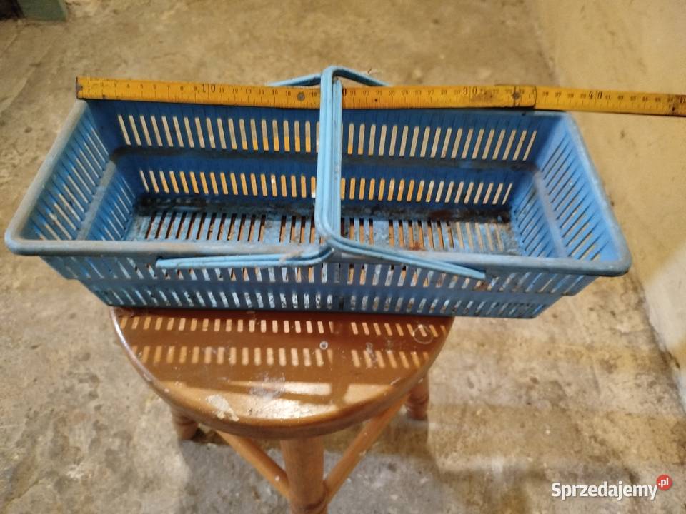 Plastikowy koszyk niebieski z uchwytami 44x24x18 Kraków sprzedam