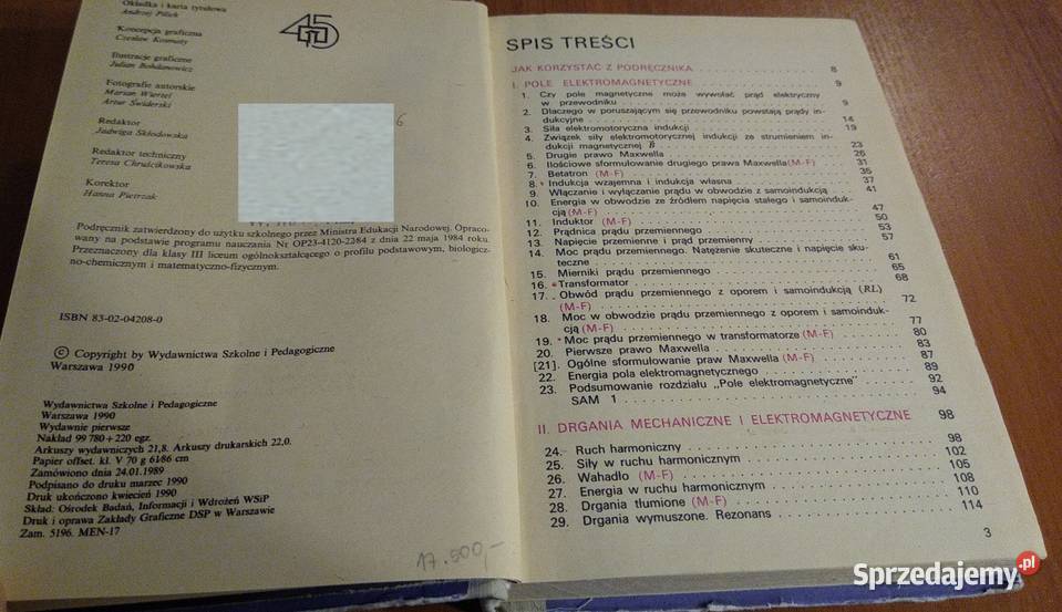 Fizyka 3 klasy III liceum ogólnokształcącego