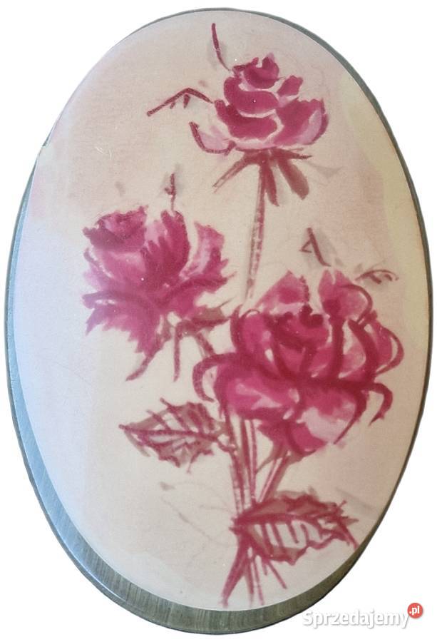 VINTAGE BROSZA STARA PORCELANA Z RÓŻĄ W STYLU Częstochowa