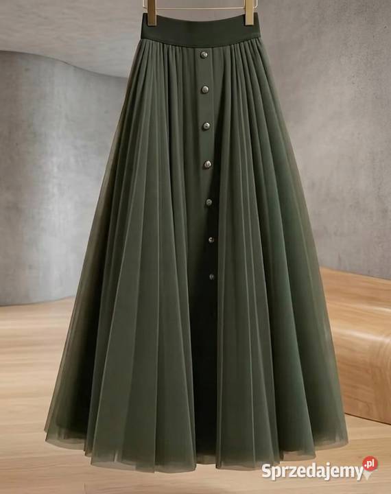 Spódnica maxi na gumie tiul długa elegancka XL Rozkloszowana  łódzkie Pątnów