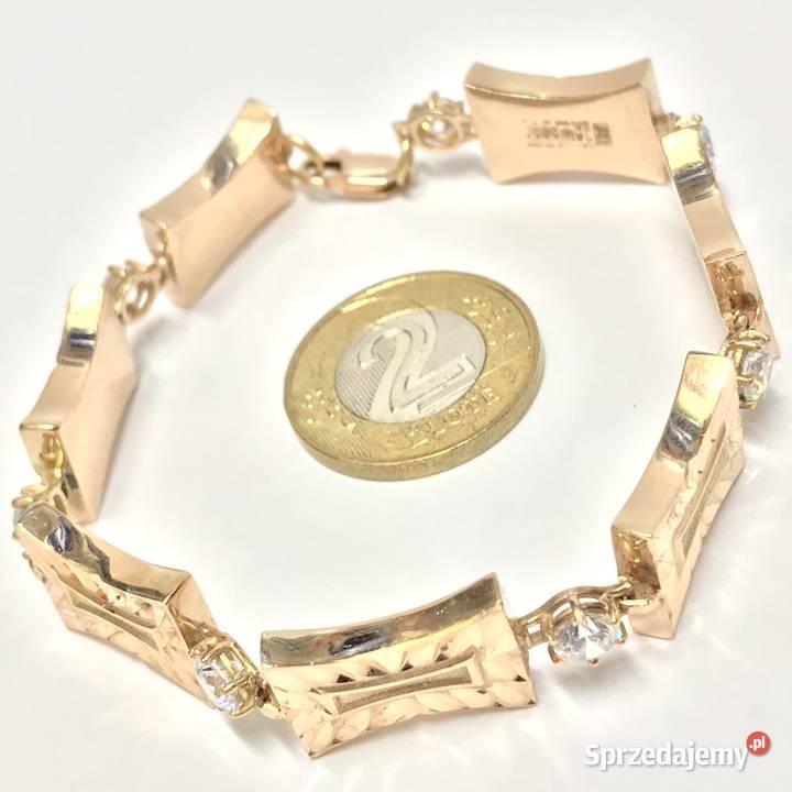 Złota BRANSOLETKA damska 14K ZJAWISKOWA 18 mazowieckie