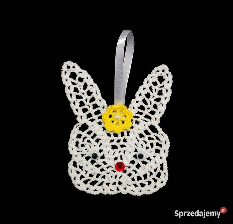 Zawieszka ozdoba szydełkowa zajączek 9x11 Z222 Kluczbork