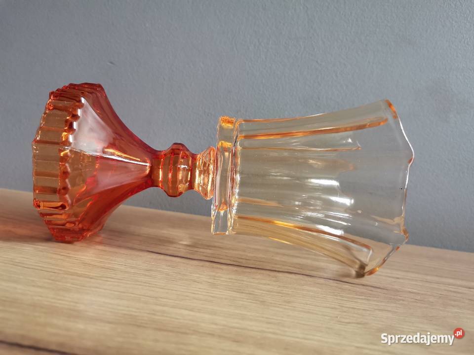 Stary szklany kolorowy kielich Porcelana i szkło Katowice