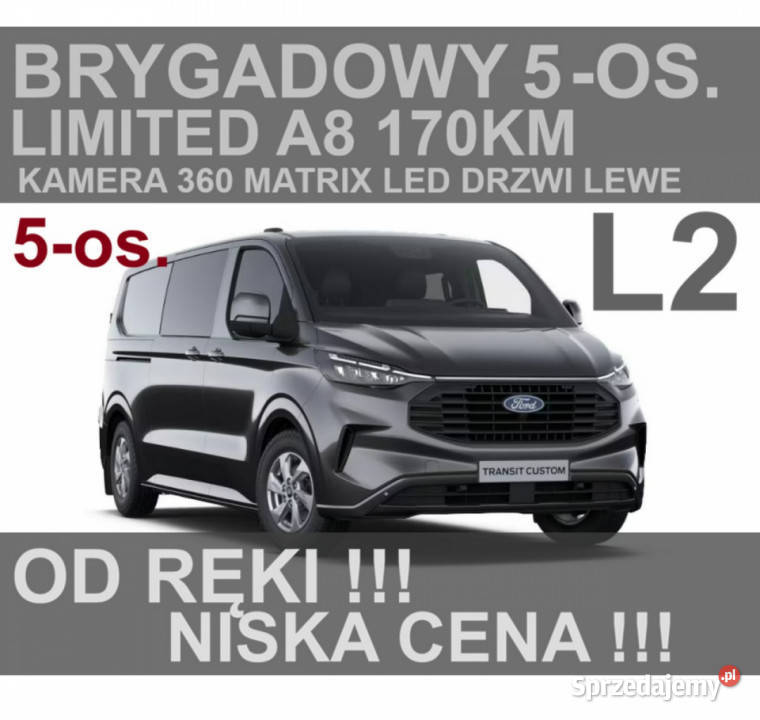 Ford Transit Custom 5osobowy Limited A8 170 Ford zachodniopomorskie