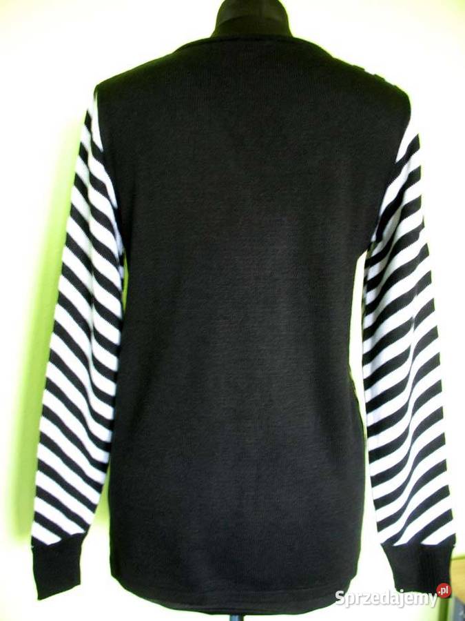 Bluzka sweter w serek 38 M biust 96 Nowy czarny