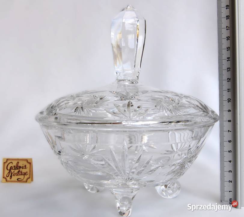 Bomboniera kryształowa kryształ szlifowany PRL lubelskie