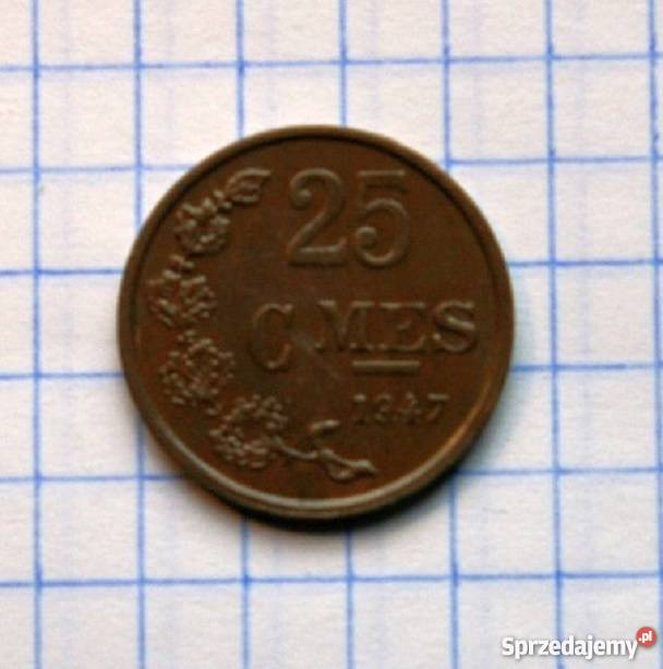 25 CENTIMES 25 CENTYMÓW 1947 LUKSEMBURG