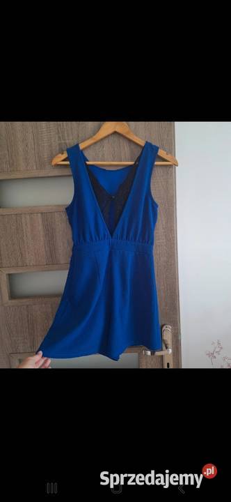 Śliczny krótki szafirowy granatowy kombinezon z Rozmiar 36(S) Kraków sprzedam