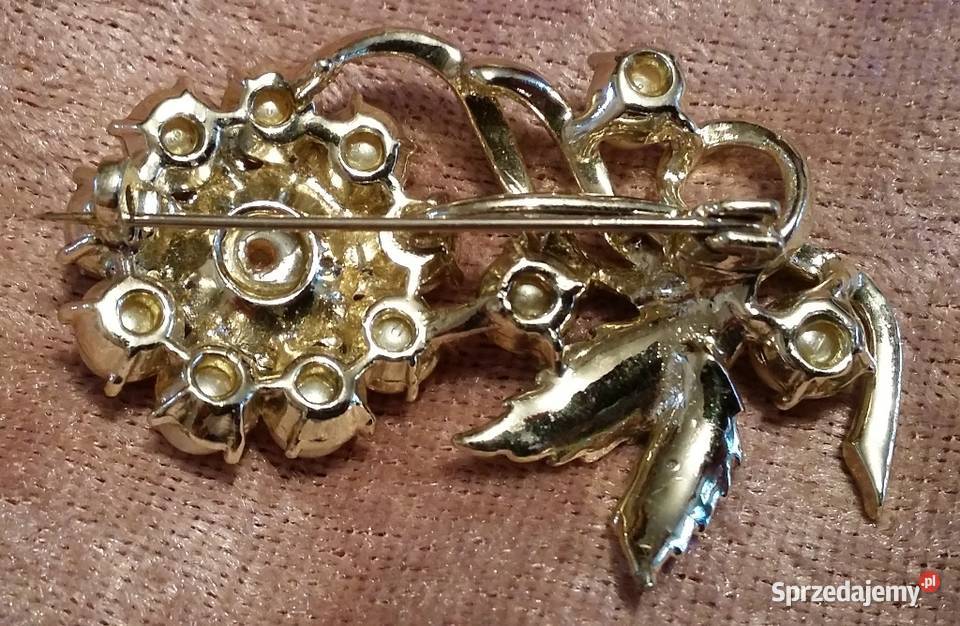 Stara angielska broszka srebrnoperłowa Ochojno sprzedam