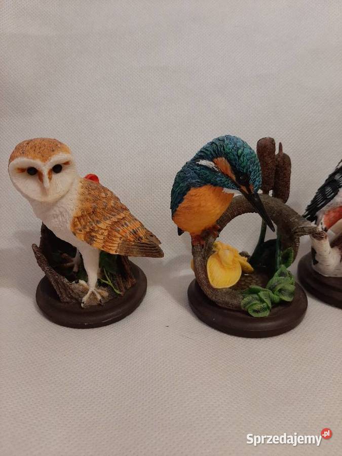 Figurki ptaków z kolekcji The Country Bird Porcelana i szkło