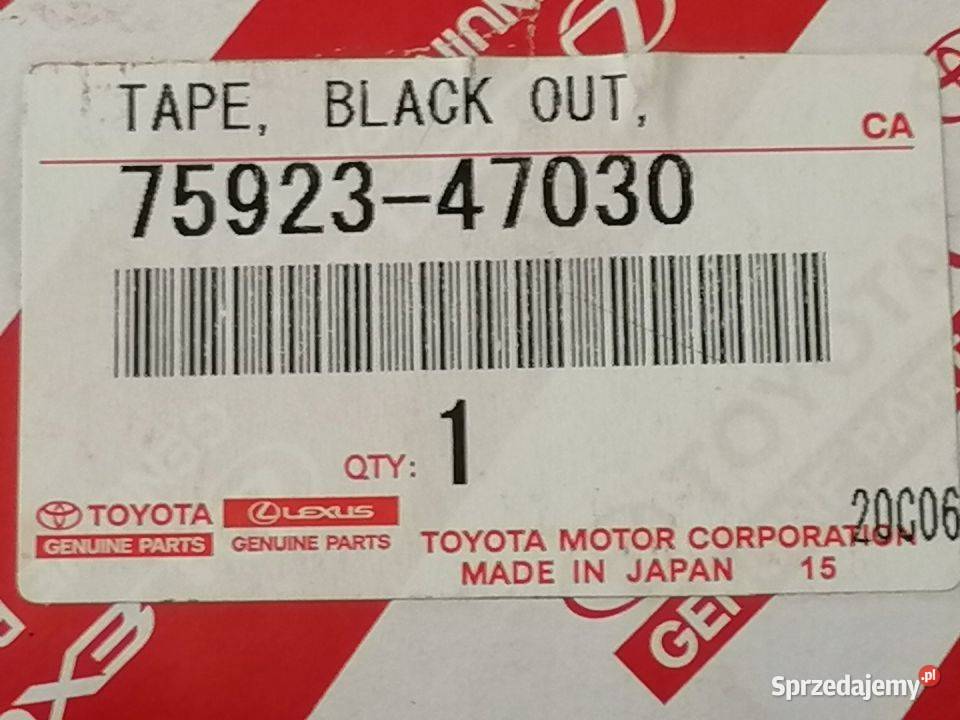 TOYOTA PRIUS V TAŚMA DRZWI PRAWY TYŁ 7592347030 sprzedam