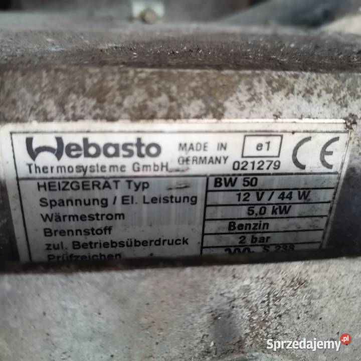 Webasto THERMO TOP BW 50 Benzyna 50 kw 12V 44W lubuskie