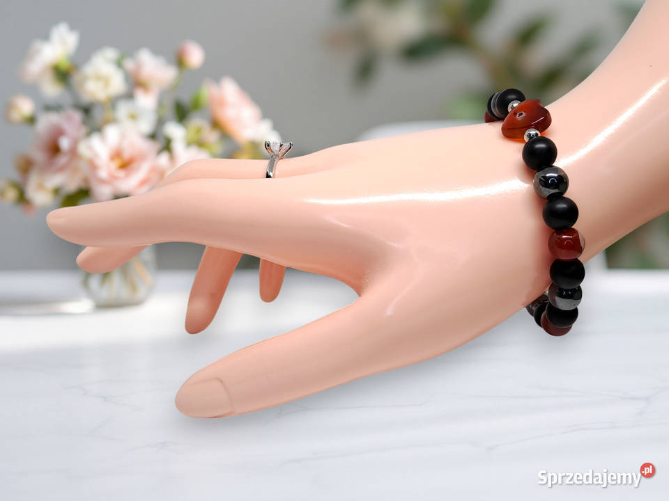 Bransoletka z karneolu KARNEOL serce kulka 491 Bransoletki Warszawa