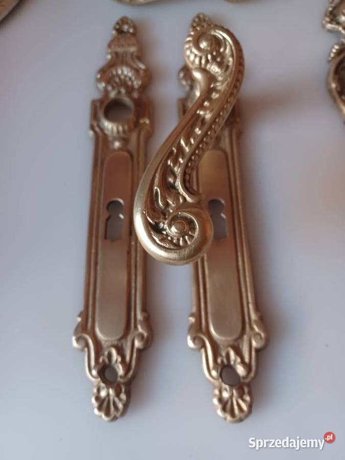 Komplet mosiężnych szyldów i klamek Poznań