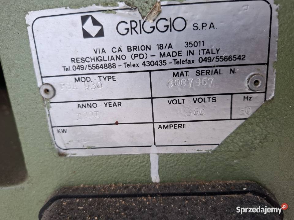 Grubościówka 50 Griggio PSA 530 4 noże Terssa 53 Sidzina sprzedam