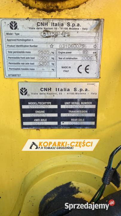 Koparko ładowarka Holland LB 115 Klimatyzacja Rok produkcji 2006 pomorskie