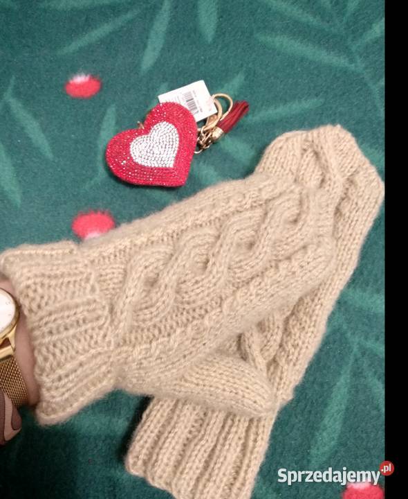 Rękawiczki mitenki beż Warszawa sprzedam