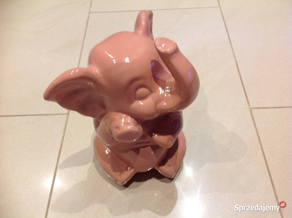 Słoń Ceramiczny Różowy Vintage Nowa Sól sprzedam