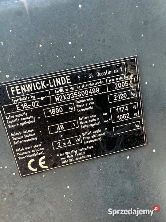 wózek widłowy elektryczny LINDE E1602 przesuw elektryczny Działoszyn