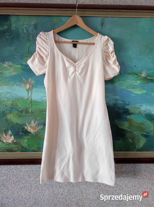 sukienka letnia morelowo brzoskwiniowa tunika hm H&M Kielce