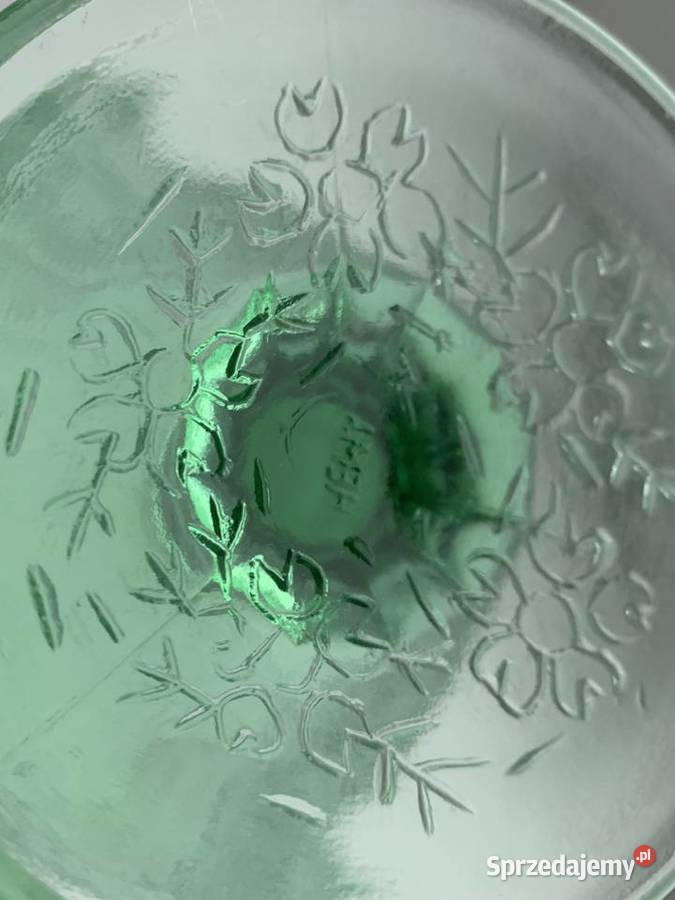 Zielona piękna Patera Huta Niemen wzór borówki P łódzkie Łowicz