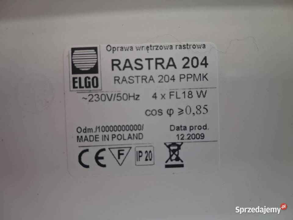 Oprawy rastrowe nt 4x18W firmy ELGO typ RASTRA podkarpackie Rzeszów