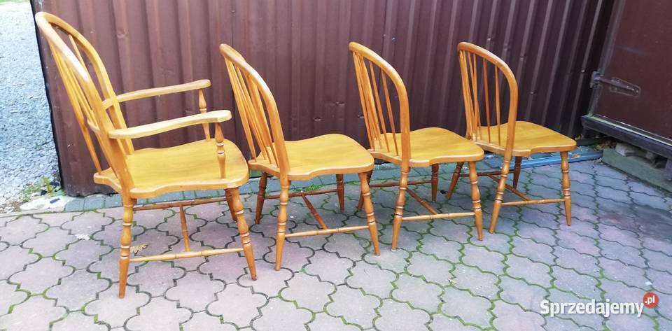 Krzesło krzesła 4 drewniane stylowe fotel Stoły, krzesła, biurka Sulbiny sprzedam